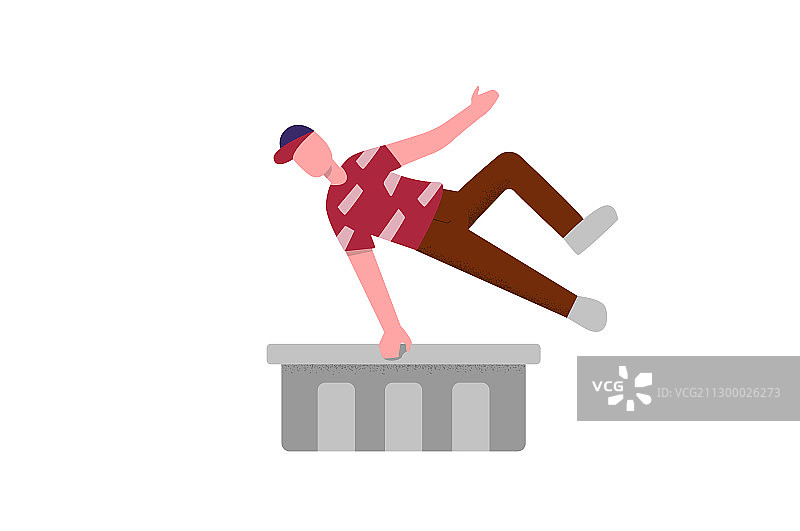 男人在进行跑酷图片素材