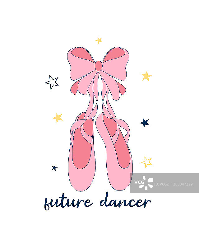 T恤上的芭蕾舞鞋图案图片素材