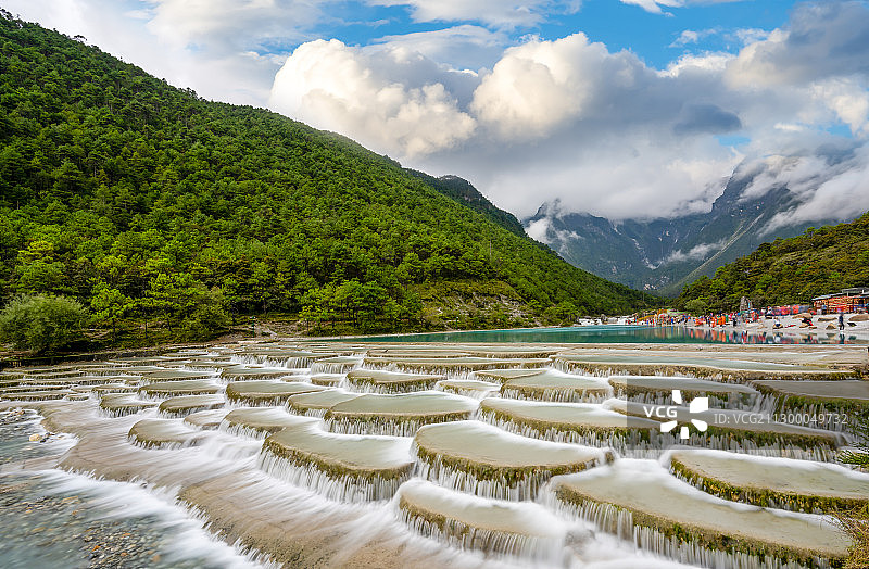 中国云南丽江玉龙雪山蓝月谷图片素材