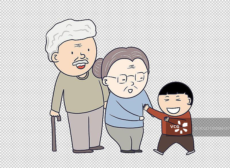 元素：爷爷奶奶和孙子图片素材