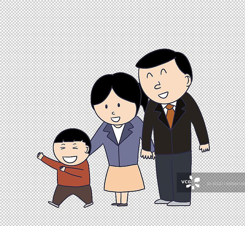 元素：一家三口图片素材