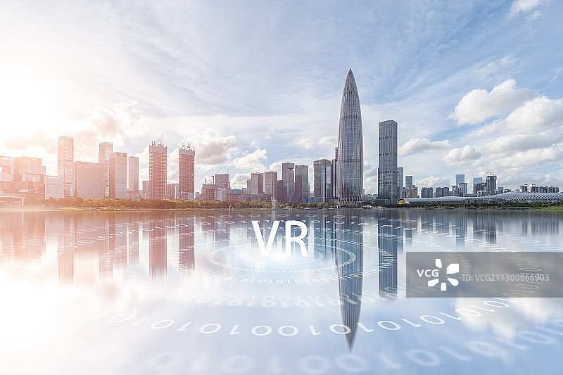 深圳城市风光和科技概念图片素材