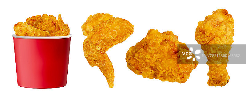 美味炸鸡三维特写素材图片素材