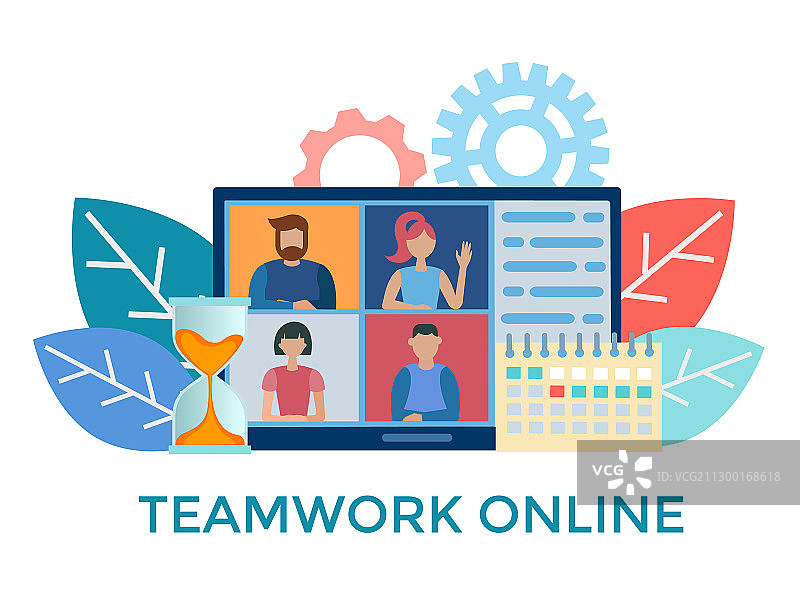 在线团队网页员工会议图片素材