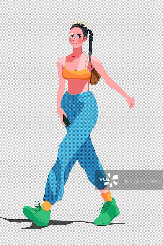 穿运动长裤的阳光美少女2图片素材