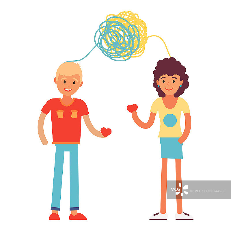 年轻可爱的情侣约会角色男女图片素材