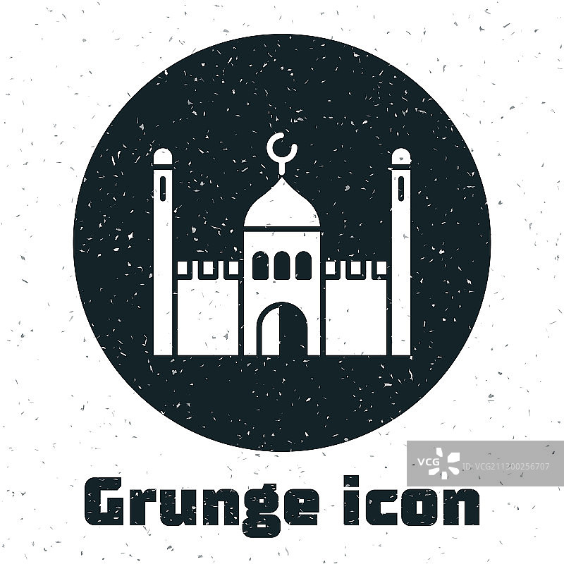 白色背景的穆斯林清真寺图标图片素材