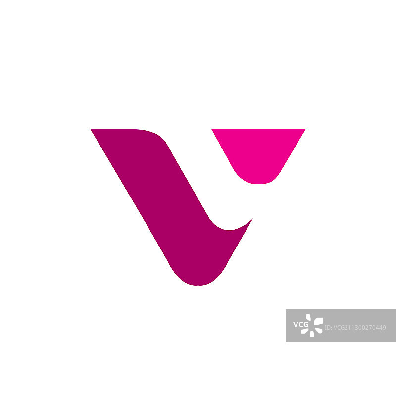 简洁的V字母商业标志图片素材