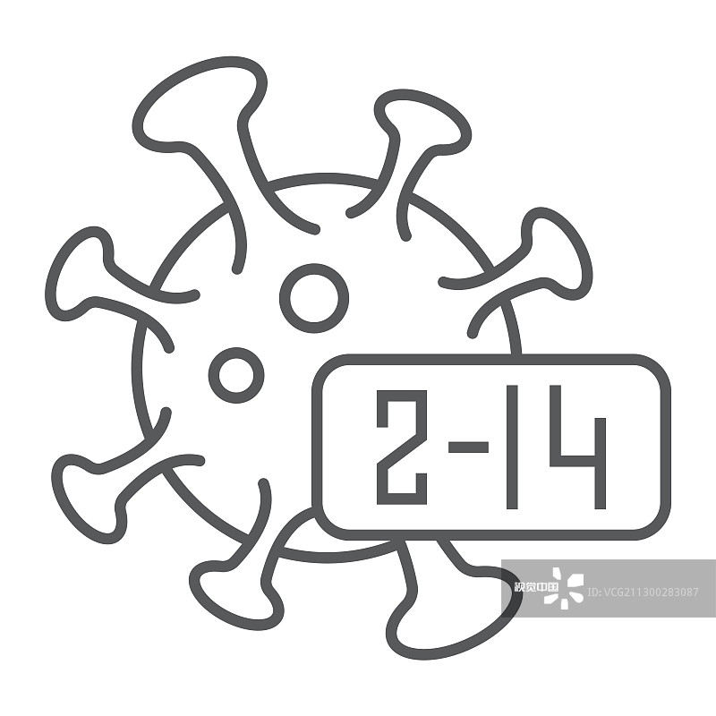 新型冠状病毒潜伏期细线图标图片素材