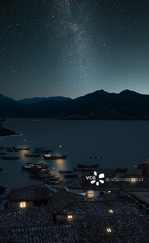 『渔村之夜』图片素材