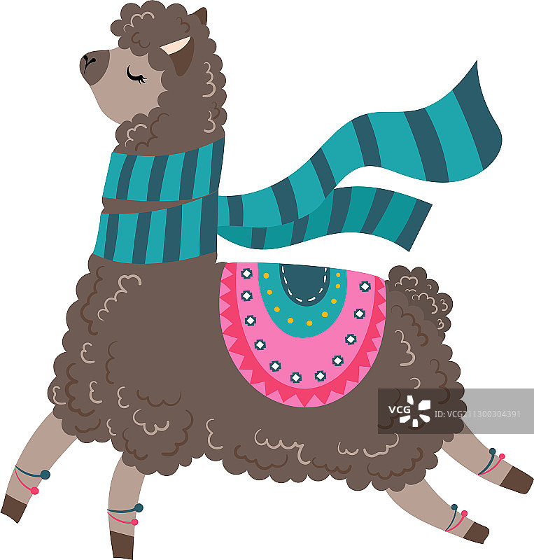 穿着睡衣戴着眼镜的时尚美洲驼图片素材