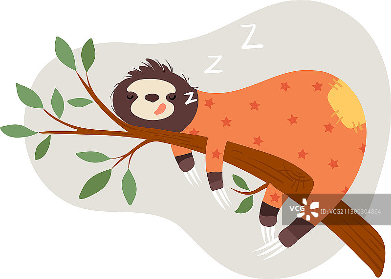 在树枝上睡觉的树懒图片素材