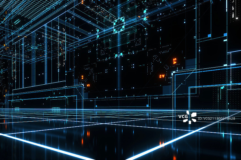 3D科技空间广场图片素材