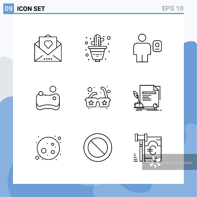 9款商业轮廓线稿素材：眼镜图片素材
