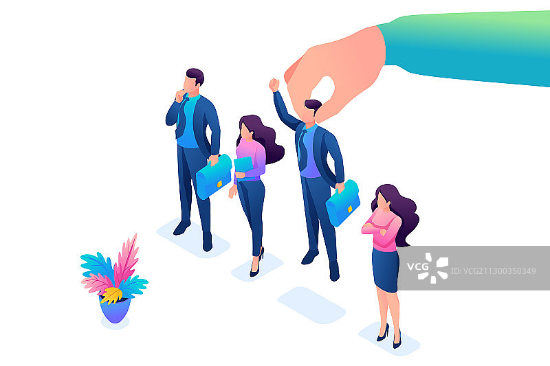 2.5D雇主挑选员工图片素材