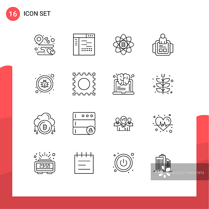 适用于科技的现代轮廓图标第16组图片素材
