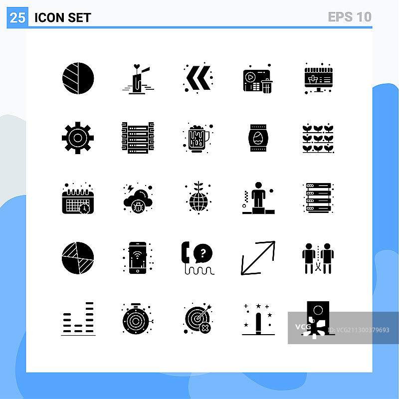 25个创意实心字形齿轮素材图片素材