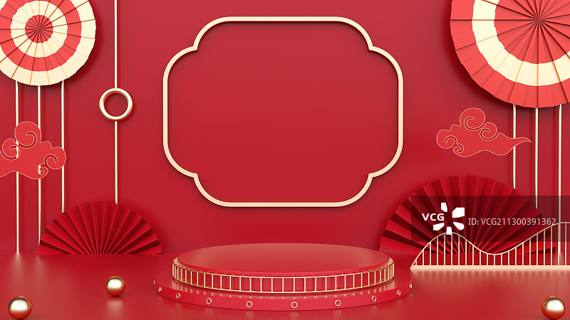 喜庆新年电商空间C4D图片素材