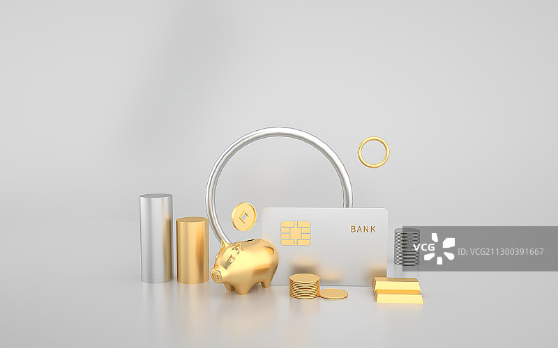 大气金融理财银行C4D图片素材