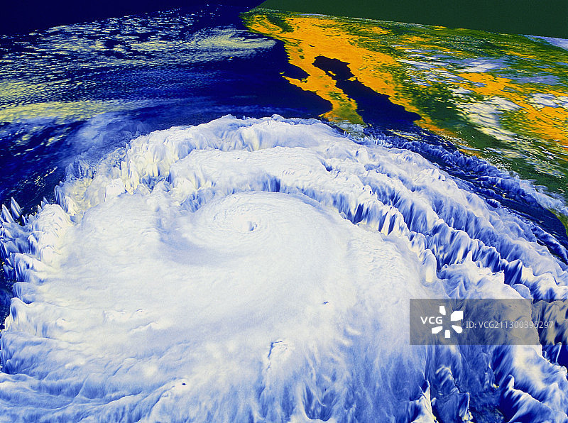 飓风琳达的卫星图像图片素材