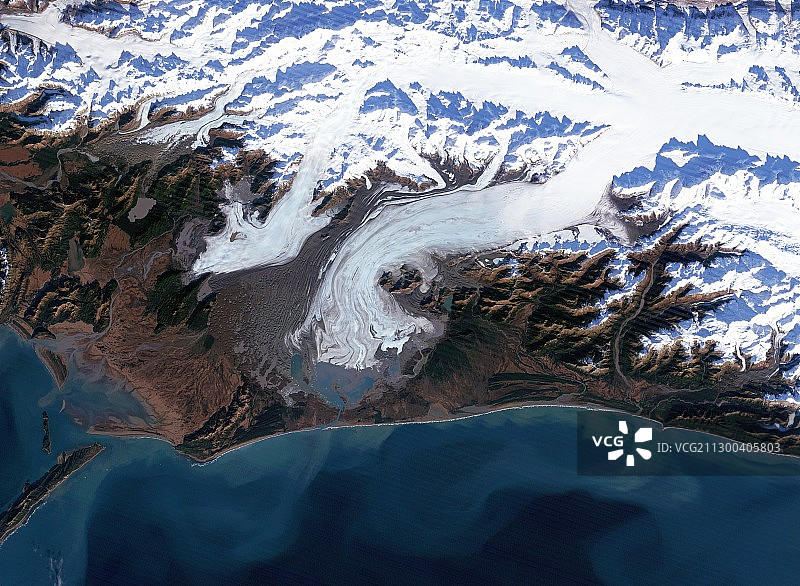 白令冰川的消退图片素材