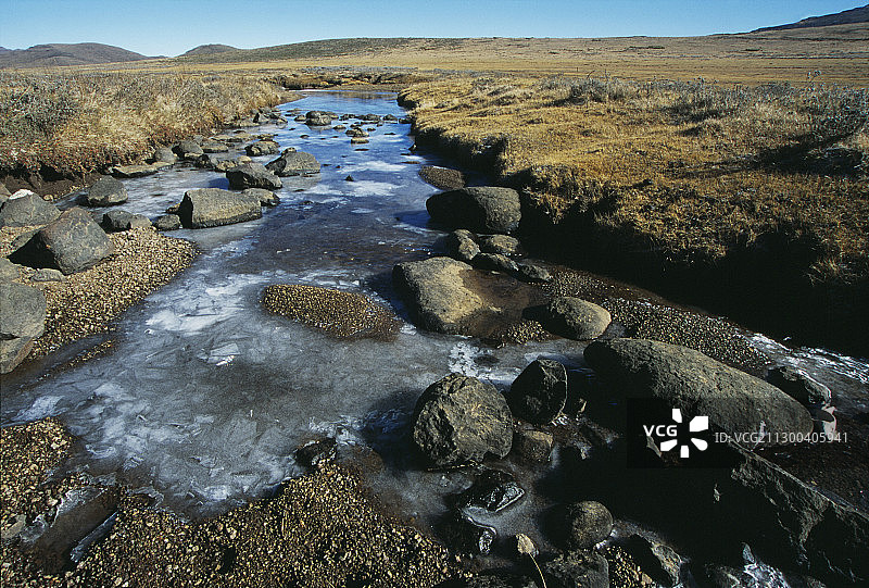 冰冻溪流图片素材
