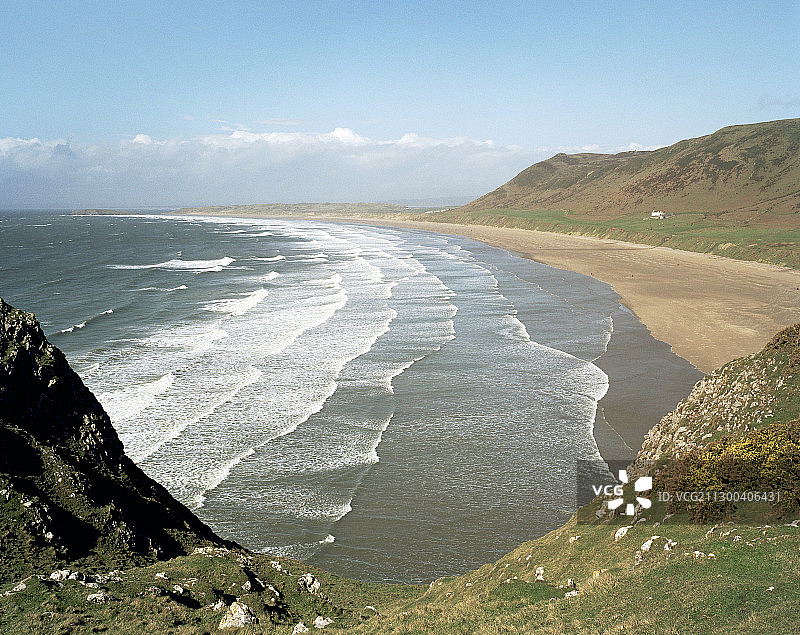 威尔士罗斯里海滩图片素材