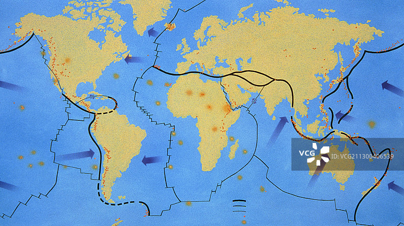 地球构造板块示意图图片素材