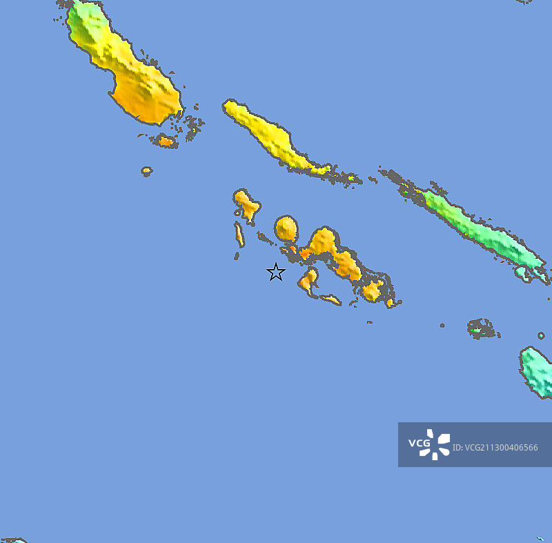 2007年所罗门群岛地震强度图片素材