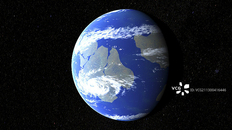 5.5亿年前的史前地球图片素材