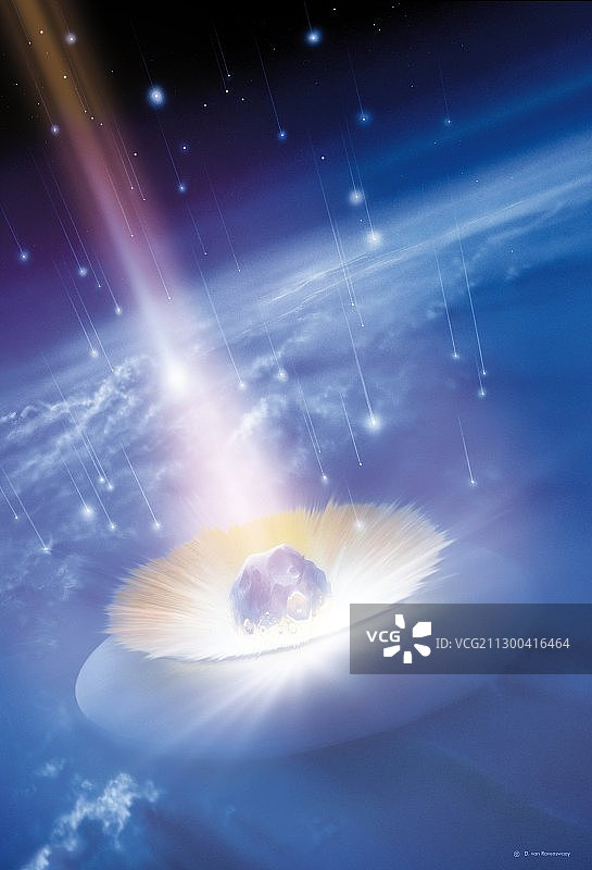 小行星撞击地球，艺术作品图片素材