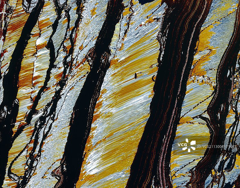 虎眼石矿物光学显微照片图片素材