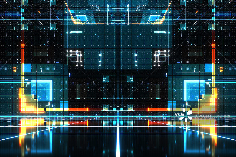 3D抽象科技空间背景图片素材