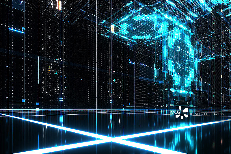 3D抽象科技空间背景图片素材