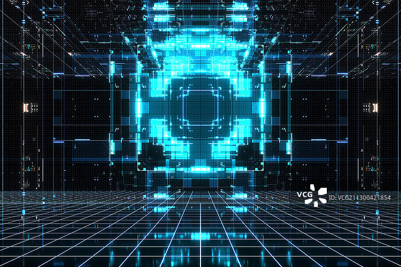 3D抽象科技空间背景图片素材