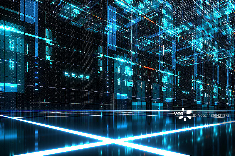 3D抽象科技空间背景图片素材