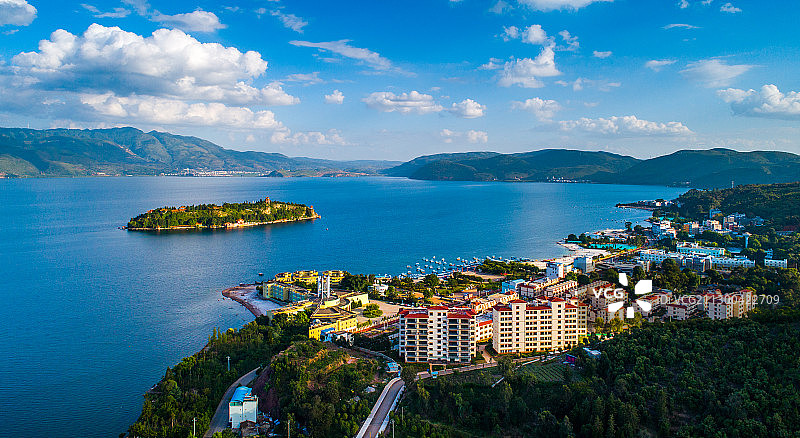 阳光海岸 玉溪 孤山岛 云南 抚仙湖图片素材