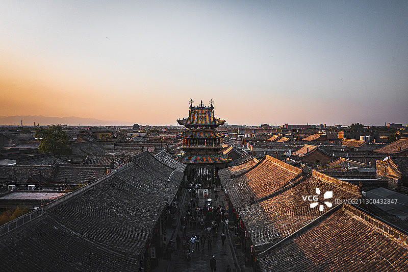 平遥古城航拍图片素材