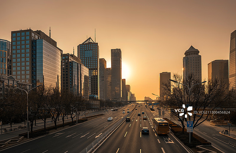 暮色长安街图片素材