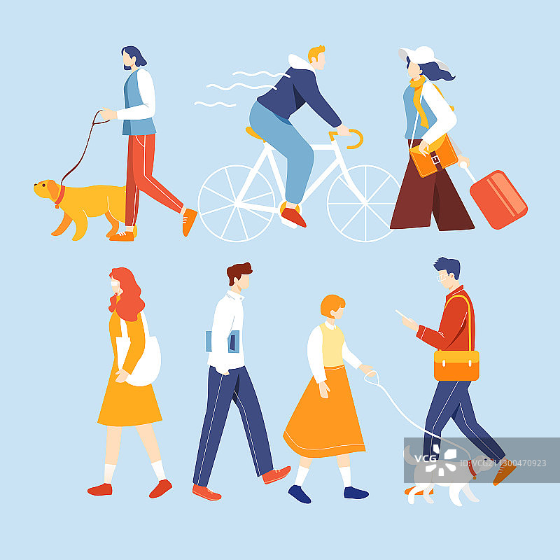 卡通城市建筑生活交通方式出行青年家人冬天汽车礼包矢量插画图片素材