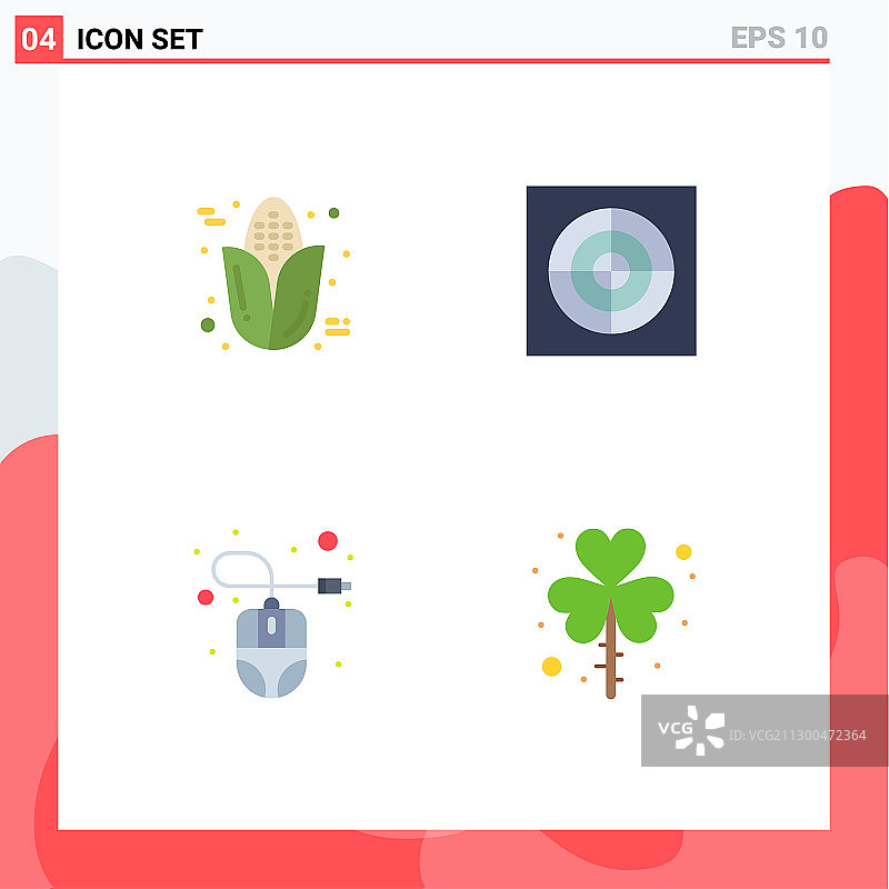 秋季现代UI图标符号标志4件套图片素材