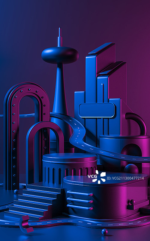 3D背景模拟场景产品展示台创意图图片素材