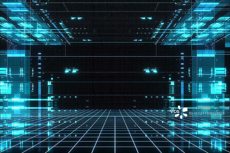 3D抽象科技背景空间图片素材