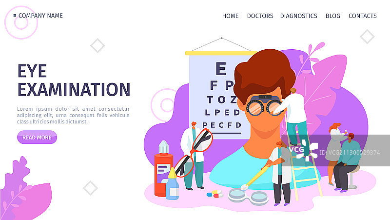 眼科检查眼科医生引导页图片素材