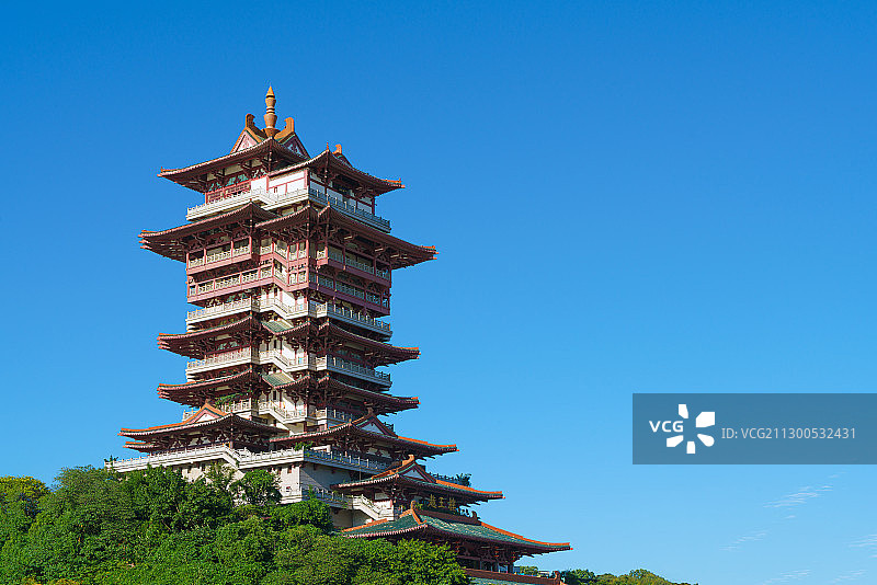 绵阳城市风光-越王楼特写图片素材