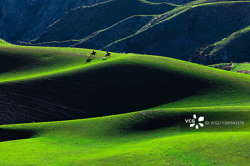 天山人体草原喀拉峻草原图片素材