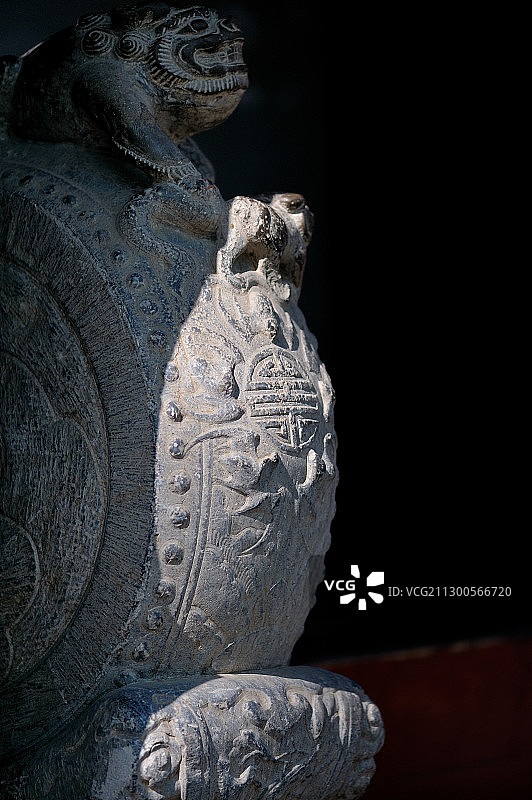 北京胡同里的门墩图片素材