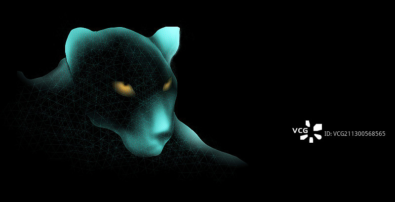 大气科技商务风豹子侧面插画图片素材