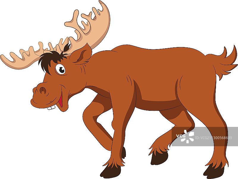 白色背景上的麋鹿卡通图片素材