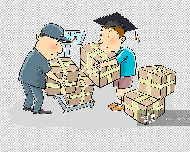 寄货物的大学生图片素材